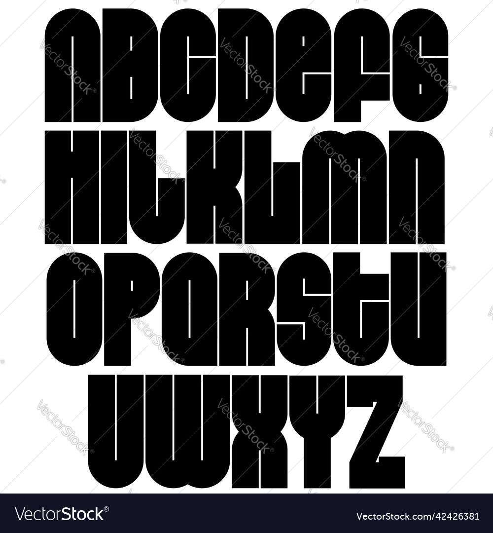 Minimalistic font with simple forms type for card