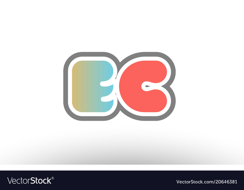 Orange Pastell blau Alphabet Buchstaben ec e c Logo