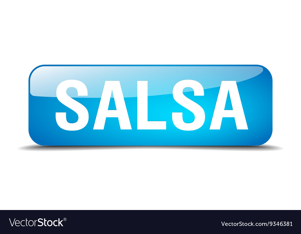 Salsa blue square 3d realistic isolated web button
