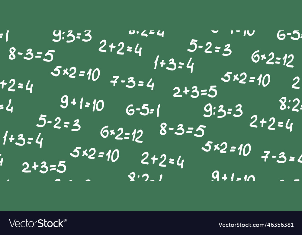 Solve mathematics examples seamless pattern