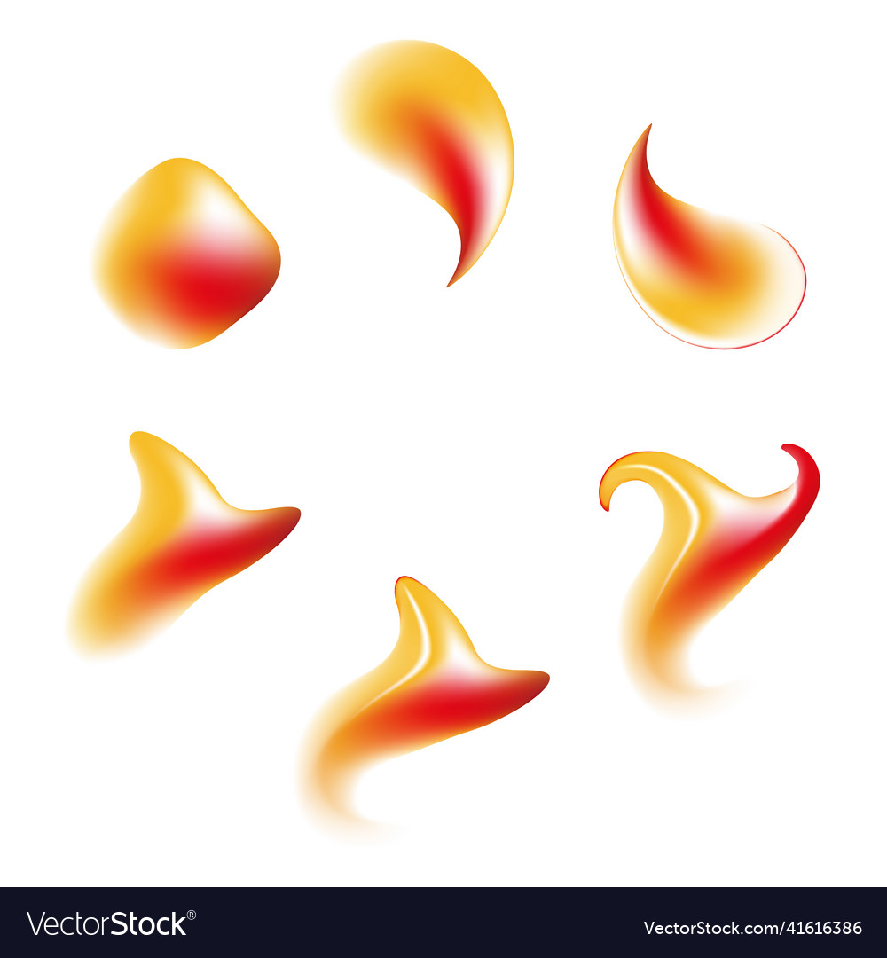 Abstract red-orange blob mesh gradient set vector image Abstract red-orange blob mesh gradient set