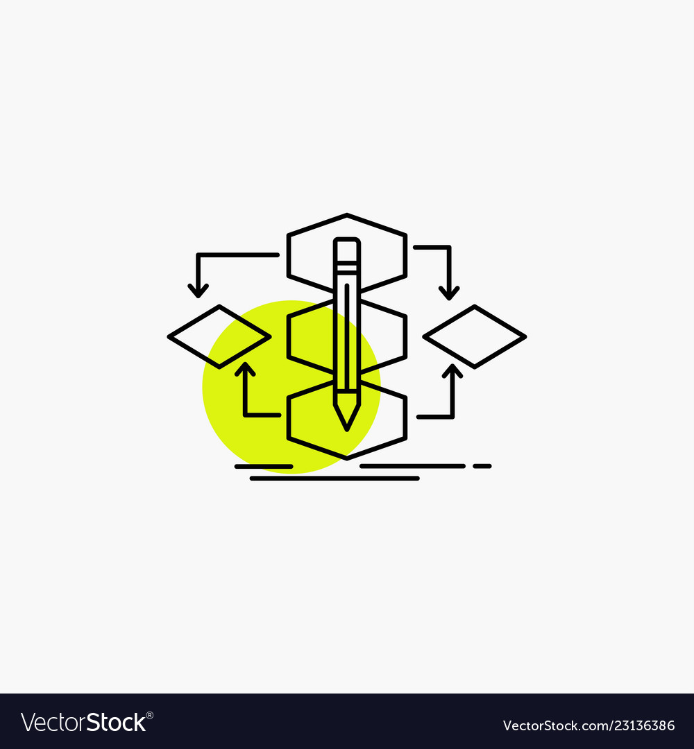 Algorithm design method model process line icon