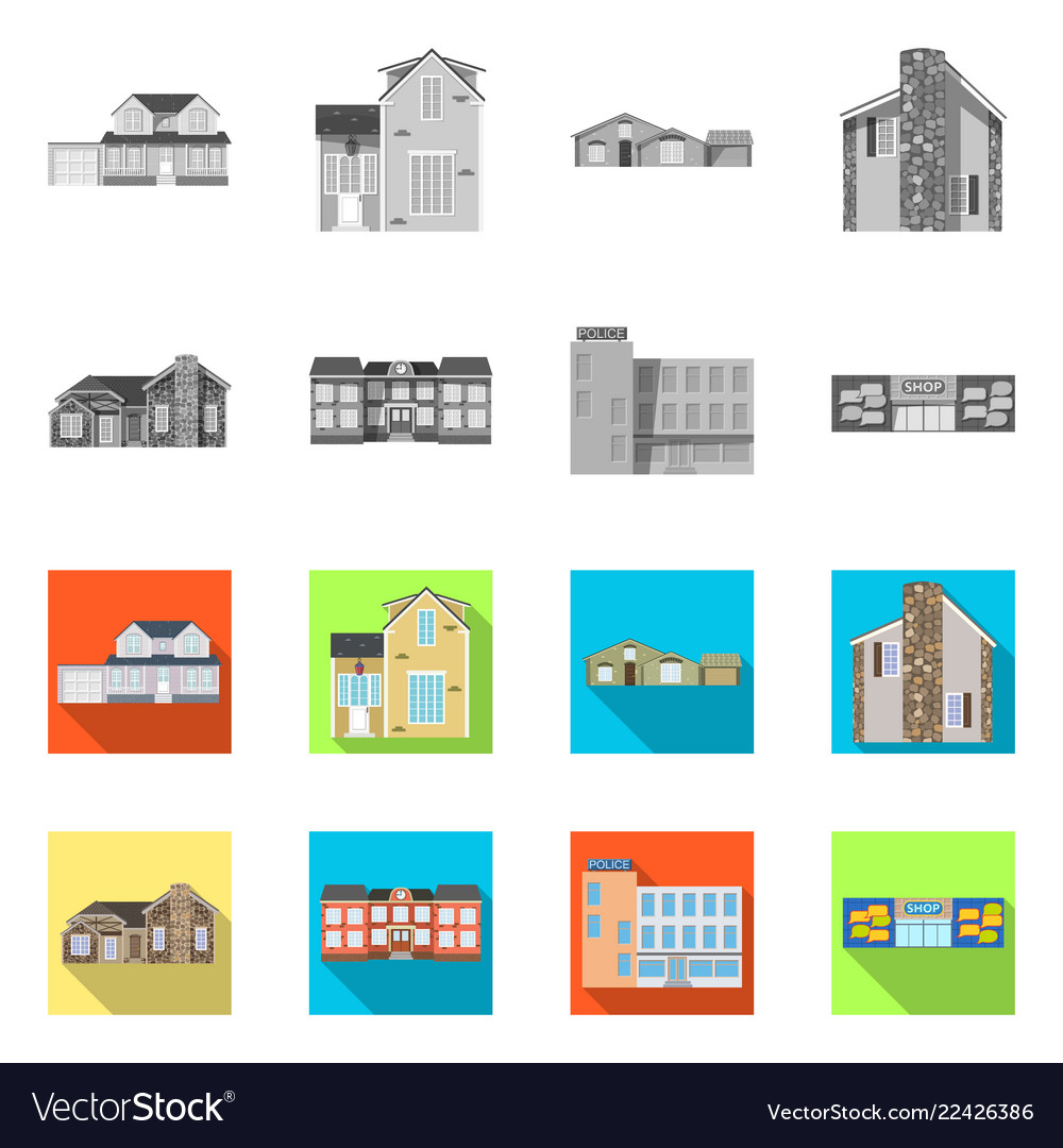 Building and front icon vector image Building and front icon