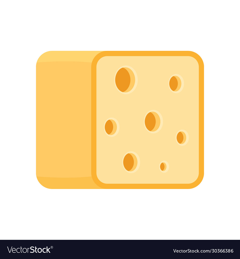 Cheese in flat style isolated on white