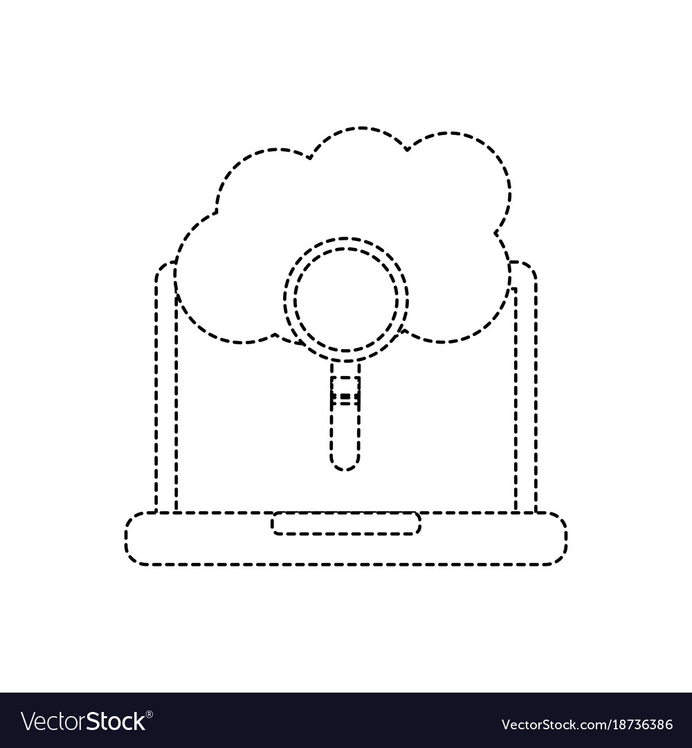 Cloud storage with laptop computer icon image