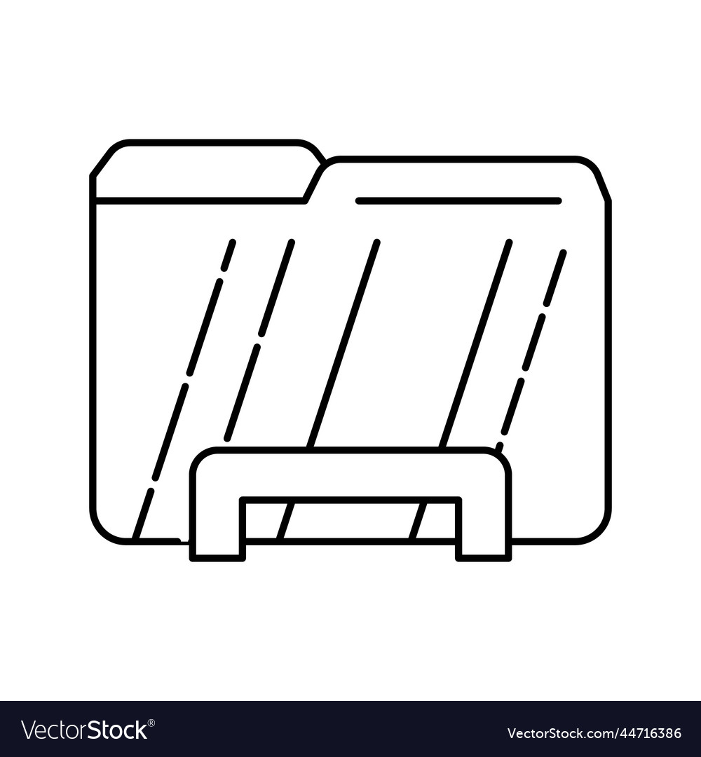 Computer folder line icon vector image Computer folder line icon