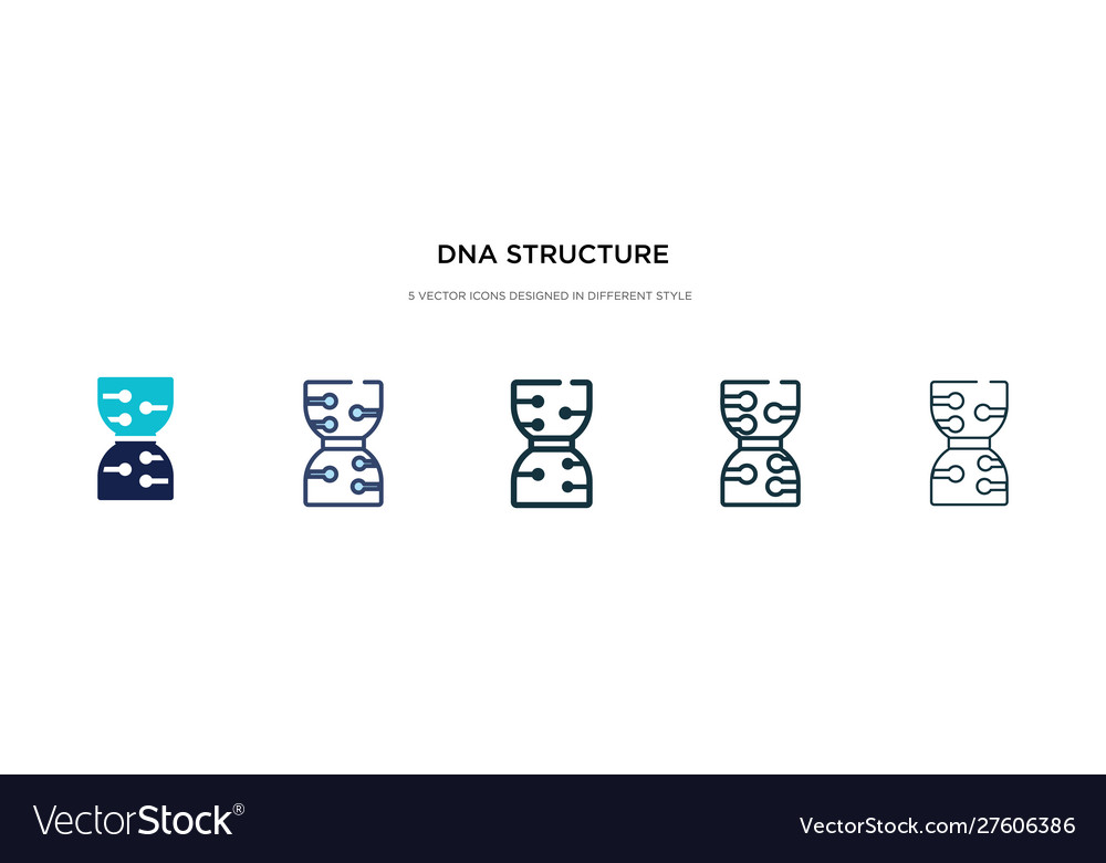 Dna structure icon in different style two vector image Dna structure icon in different style two