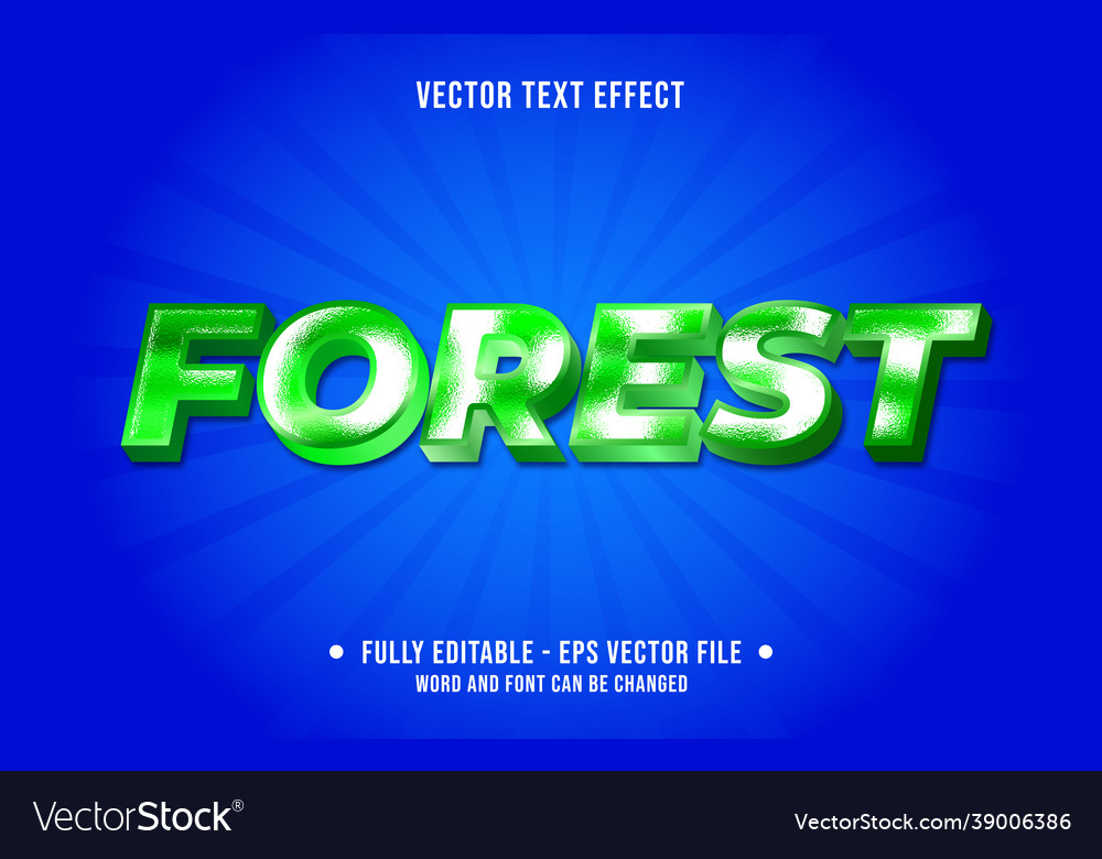 Editable text effect gradient forest jelly style vector image Editable text effect gradient forest jelly style