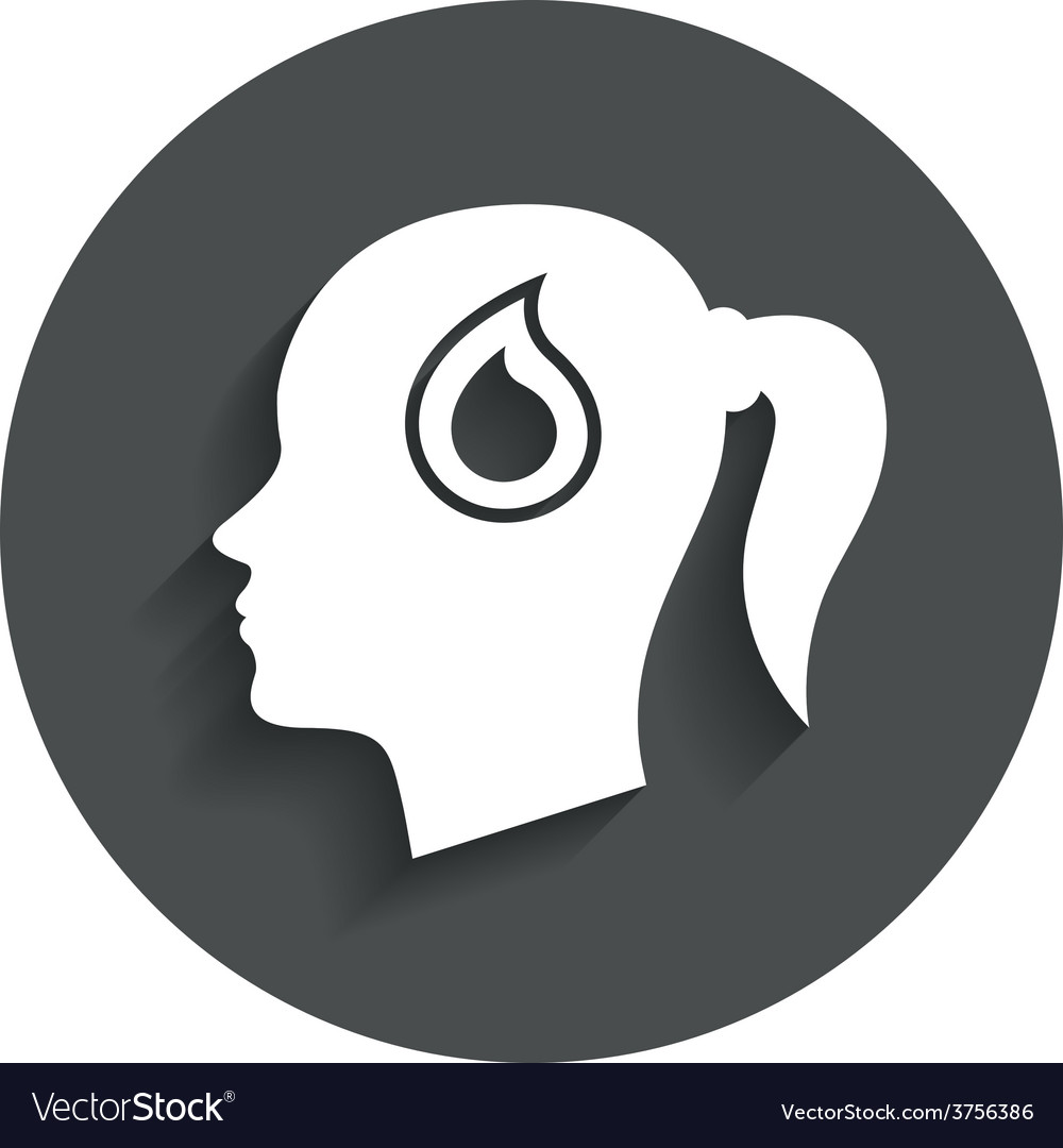 Head with drop sign icon female woman