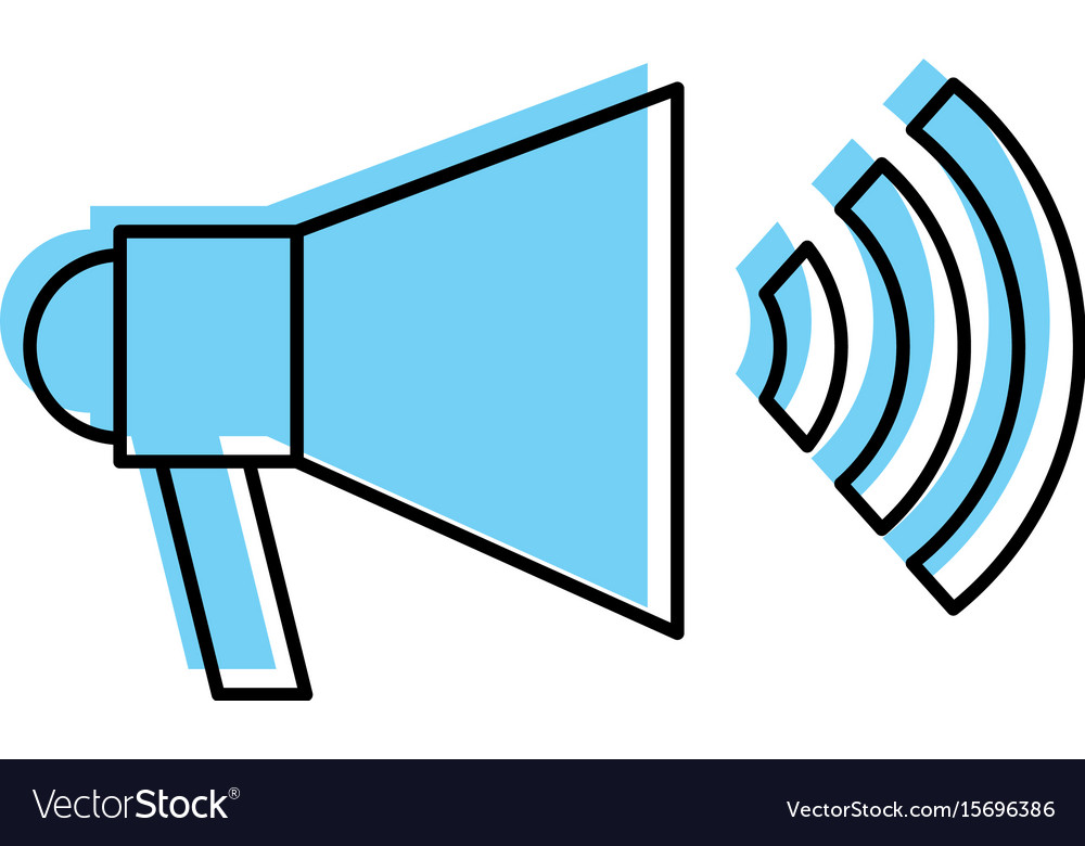 Megaphone sound with waves Royalty Free Vector Image