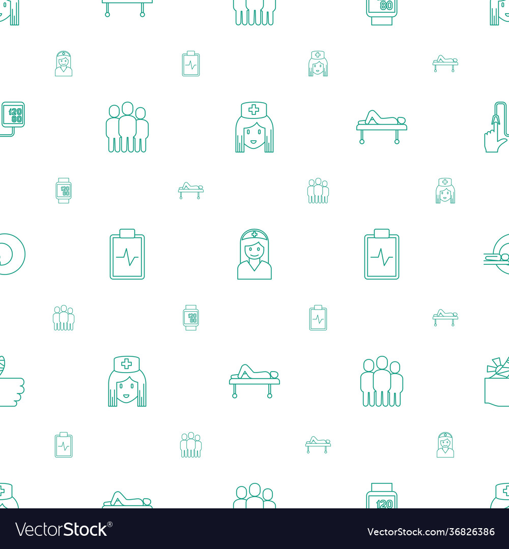 Patient icons pattern seamless white background