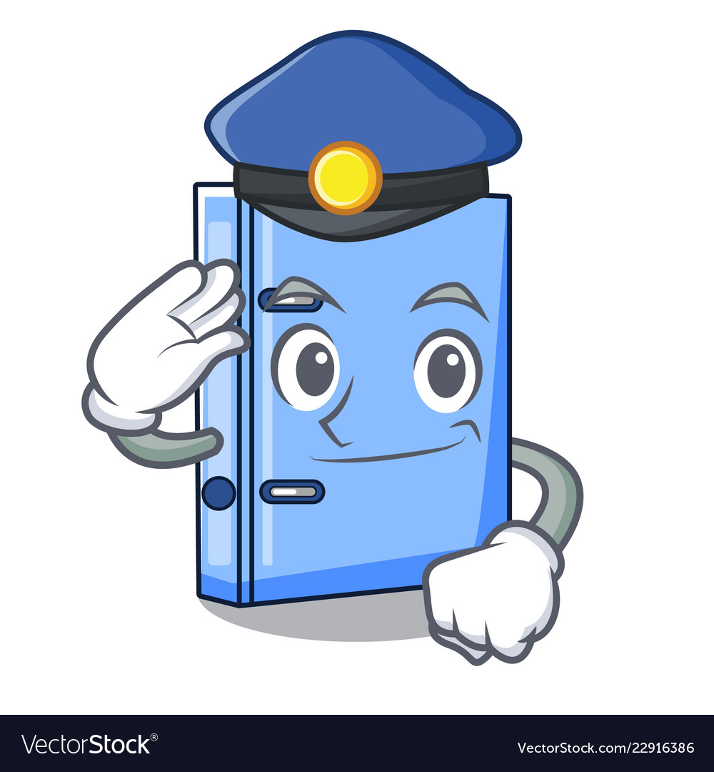 Police office binder with on metal cartoon Vector Image Police office binder with on metal cartoon Vector Image