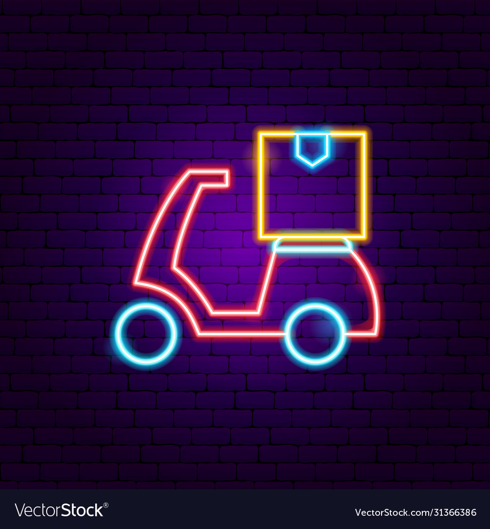 Scooter delivery neon sign