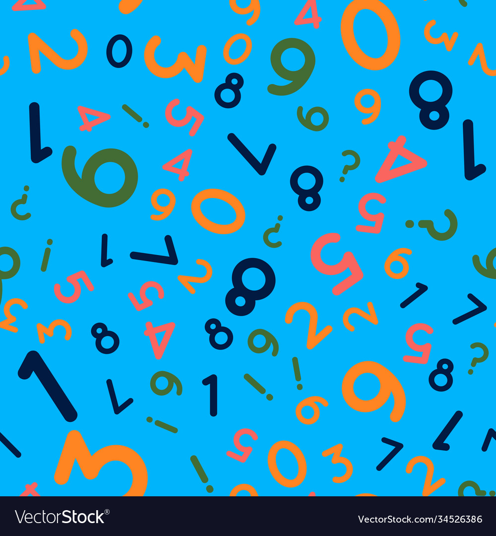 Seamless pattern with multicolored numbers vector image Seamless pattern with multicolored numbers