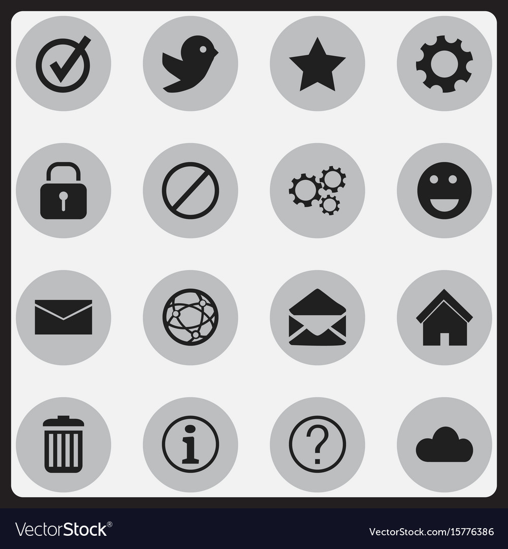 Set of 16 editable web icons includes symbols