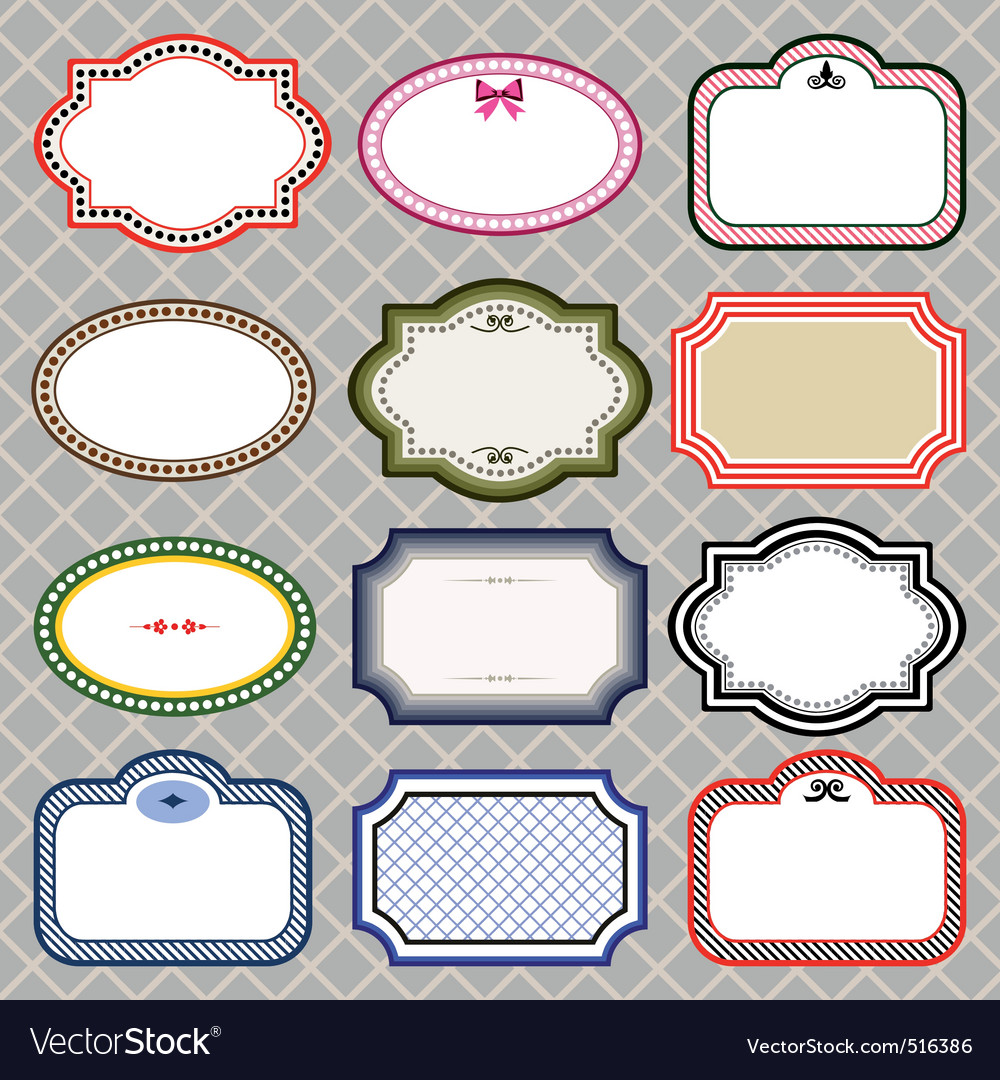 Set of retro styled frames