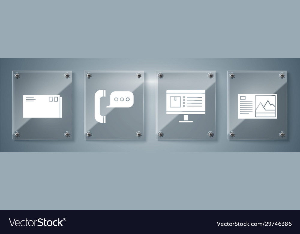 Set postcard computer monitor with app delivery