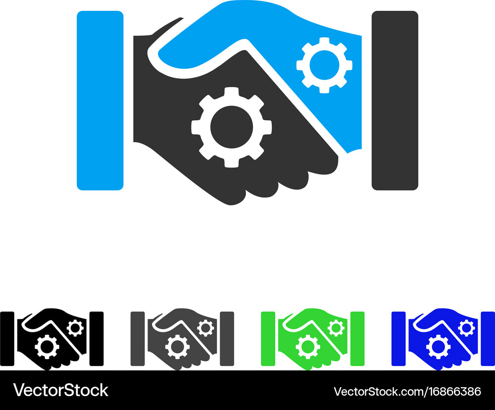 Smart contract handshake flat icon Royalty Free Vector Image