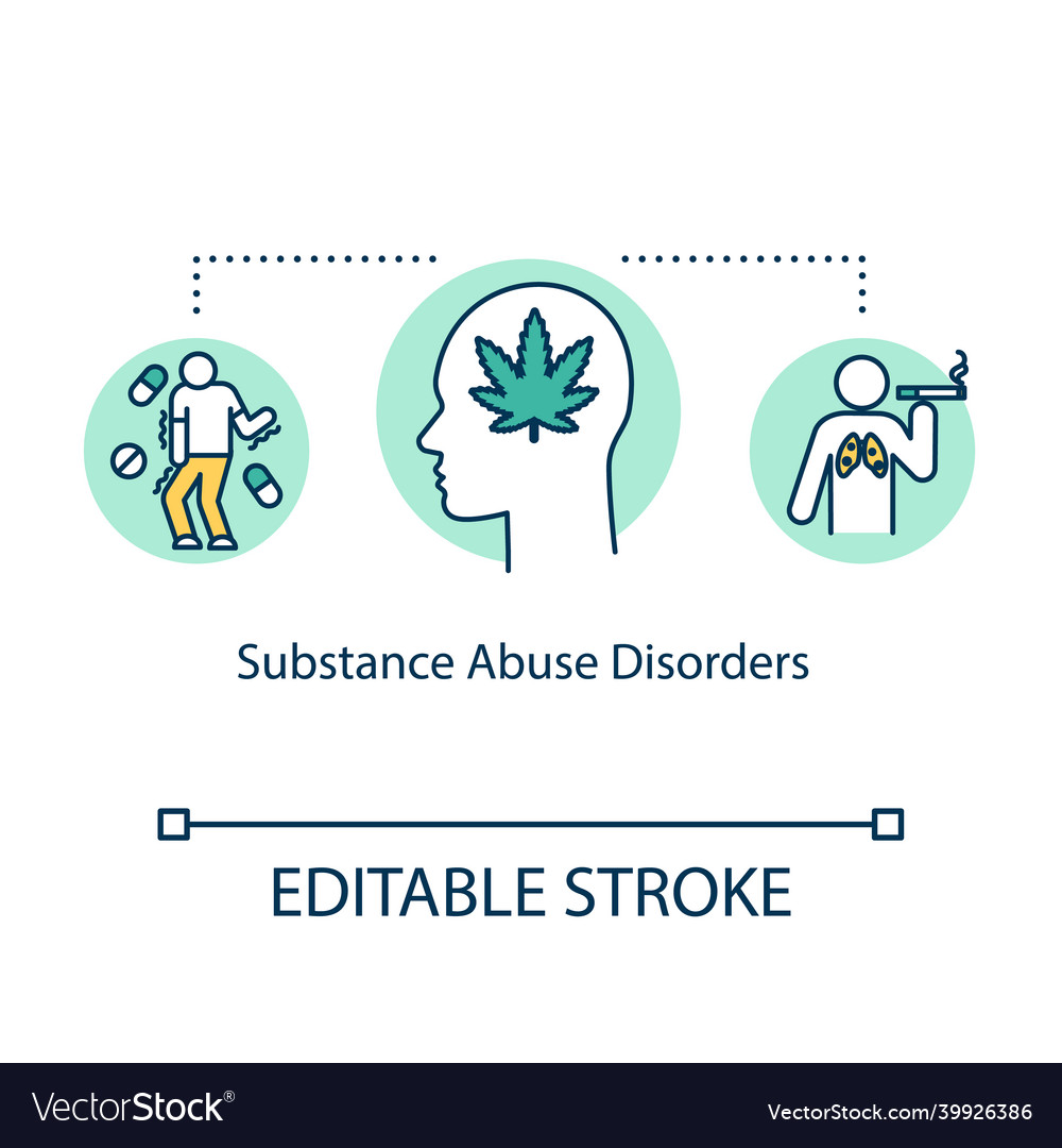 Substance abuse disorders concept icon mental