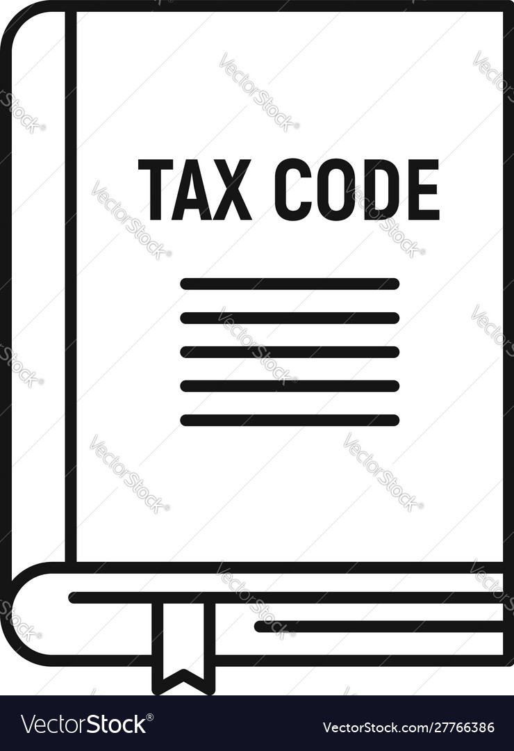 Tax code book icon outline style Royalty Free Vector Image