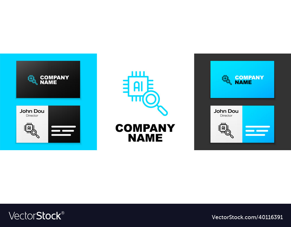 Blue Line Computerprozessor mit Mikroschaltungen vector image Blue Line Computerprozessor mit Mikroschaltungen