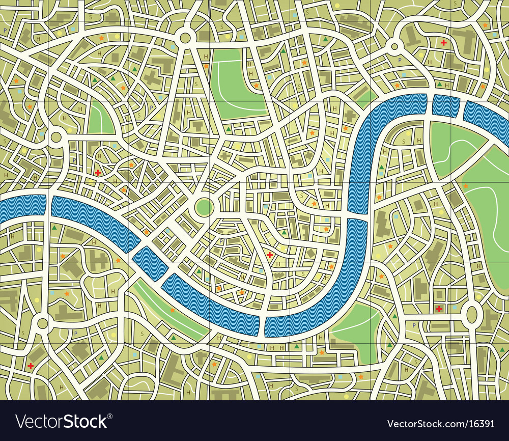 Vector Maps Of Cities City Map Royalty Free Vector Image - Vectorstock