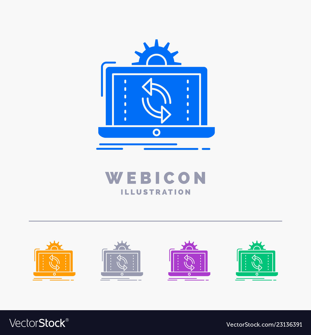 Data processing analysis reporting sync 5 color vector image Data processing analysis reporting sync 5 color