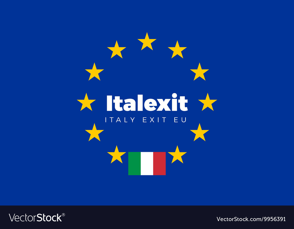 Flag of italy on european union italexit