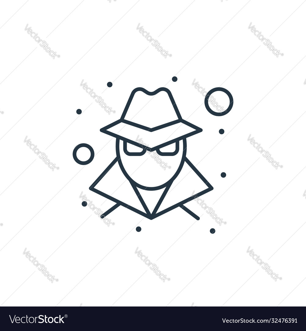 Hacker icon editable stroke linear