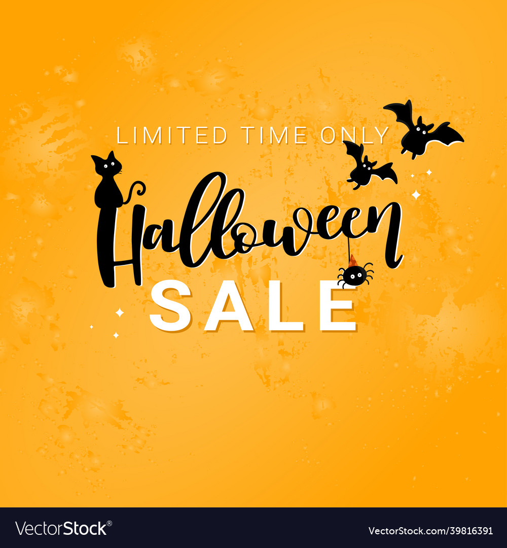 Hand drawn halloween sale design fun background vector image Hand drawn halloween sale design fun background