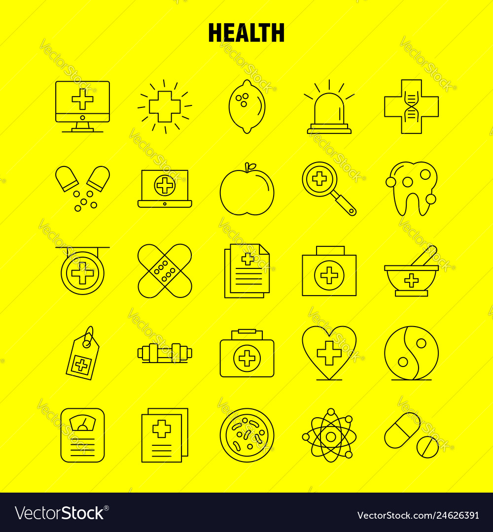 Health line icon for web print and mobile uxui Vector Image Health line icon for web print and mobile uxui