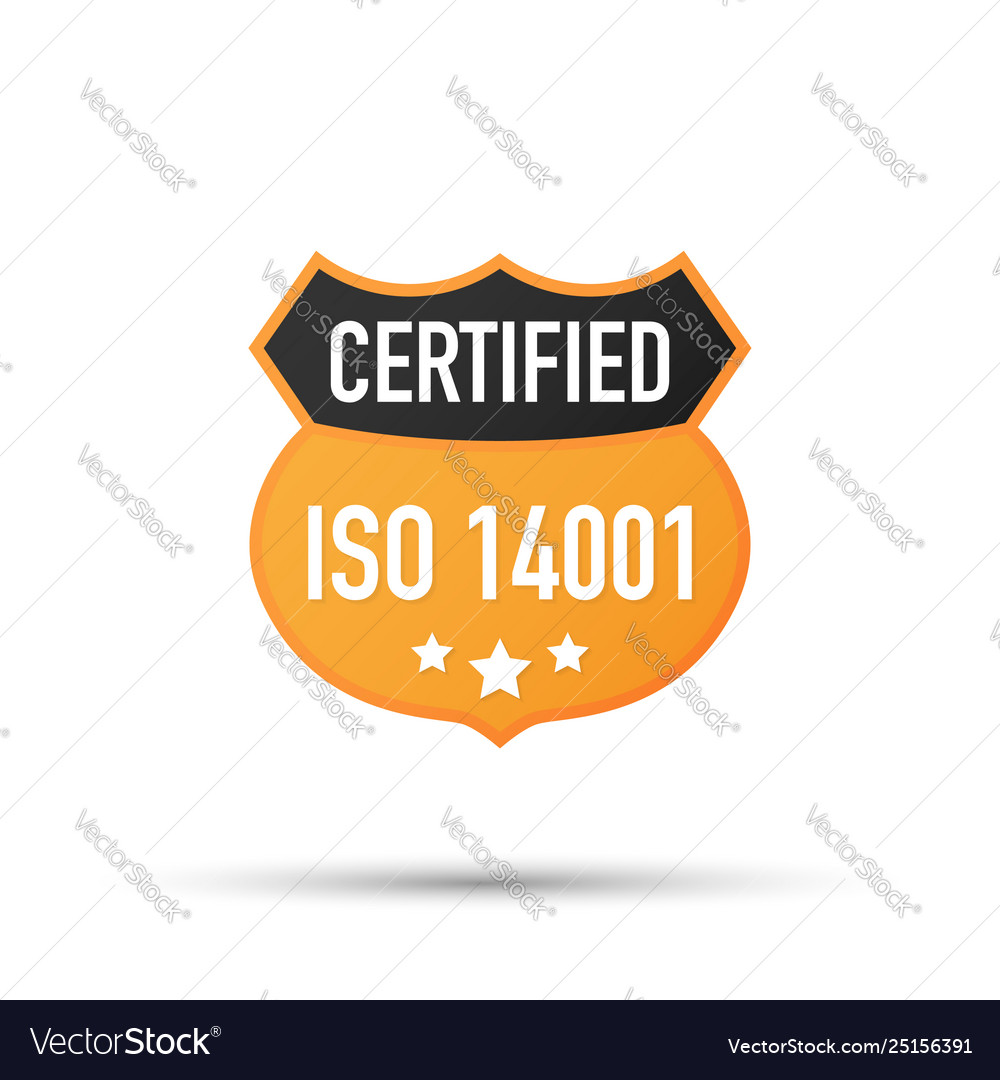 Iso 14001 zertifiziertes Abzeichensymbol