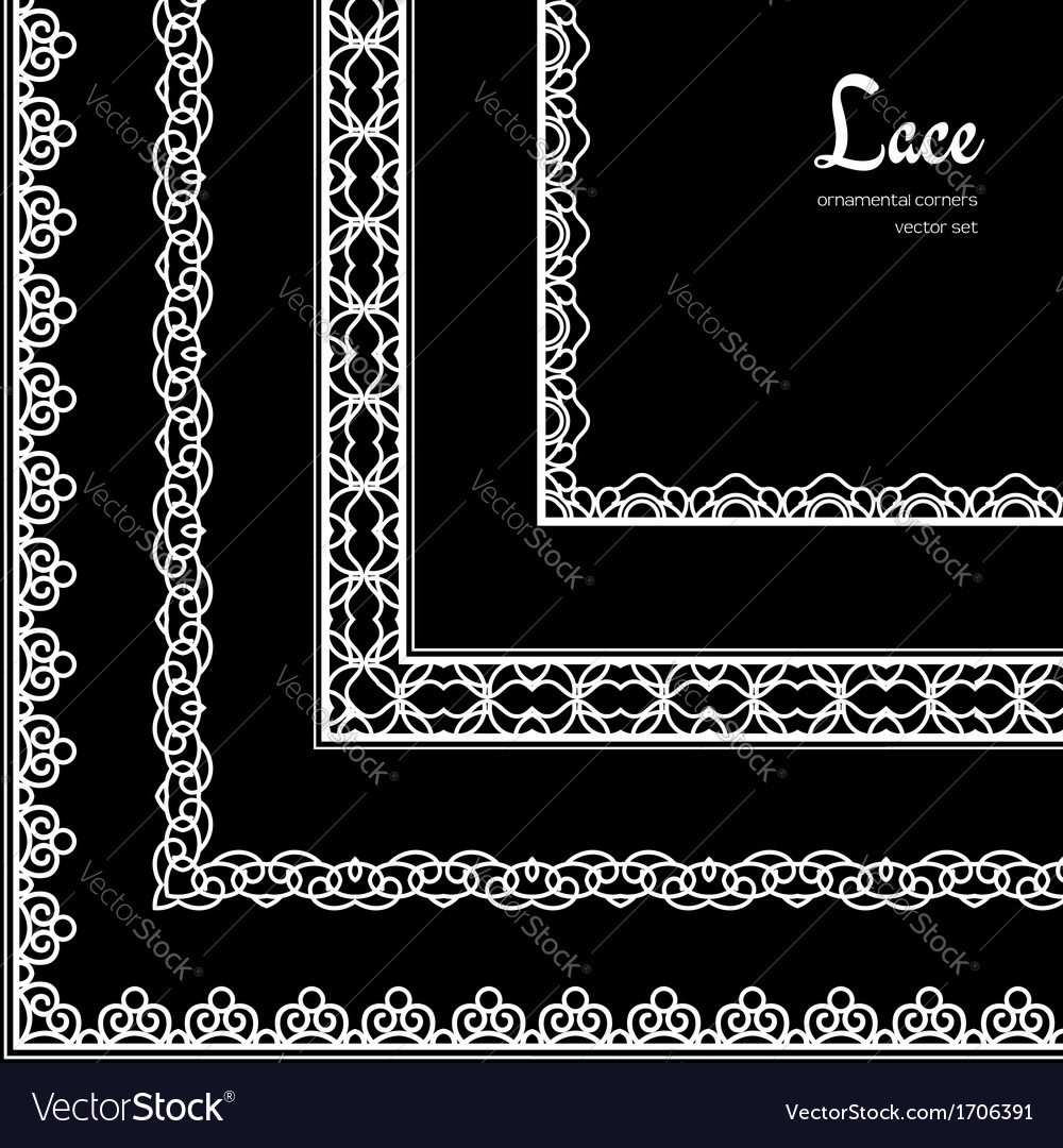Lace corners set Royalty Free Vector Image VectorStock