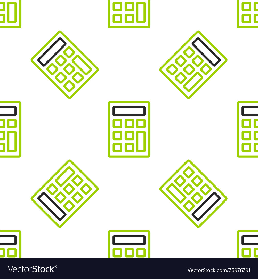 Line calculator icon isolated seamless pattern