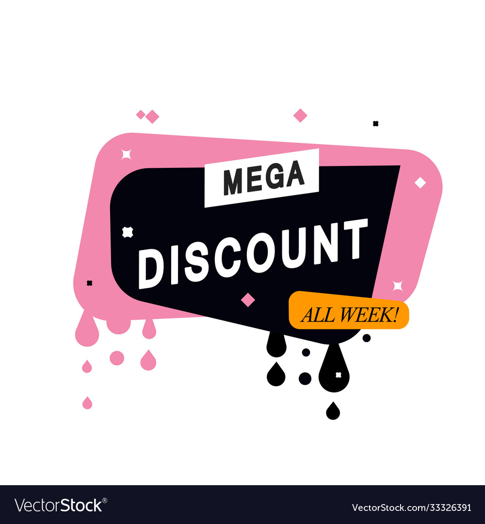 Mega discount creative banner Royalty Free Vector Image