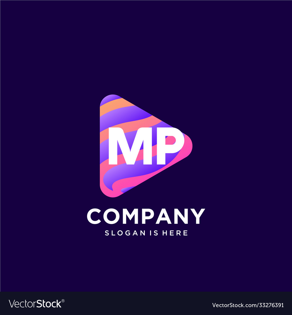Mp initial logo with colorful template