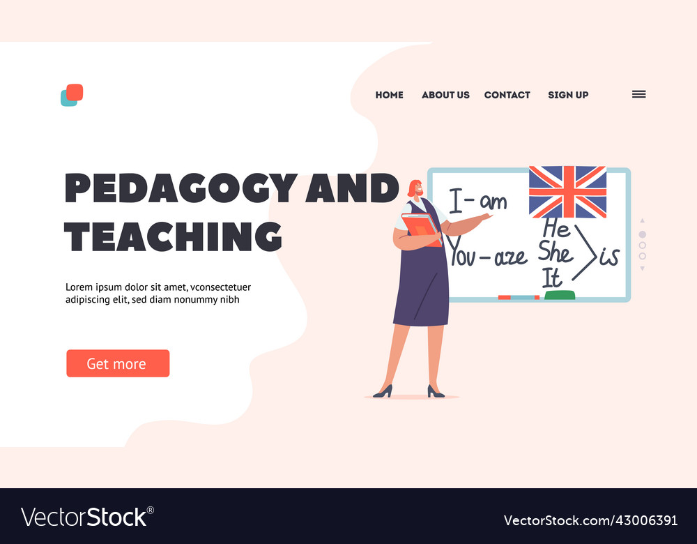 Pedagogy teaching and education landing page