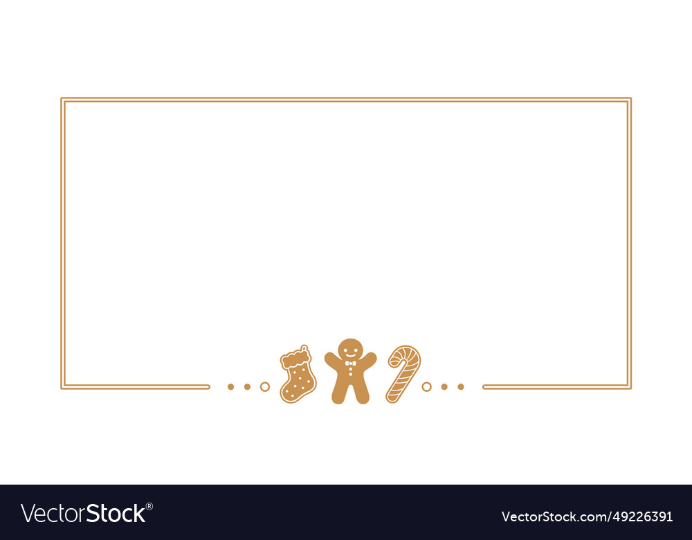Rectangle gingerbread cookies frame border