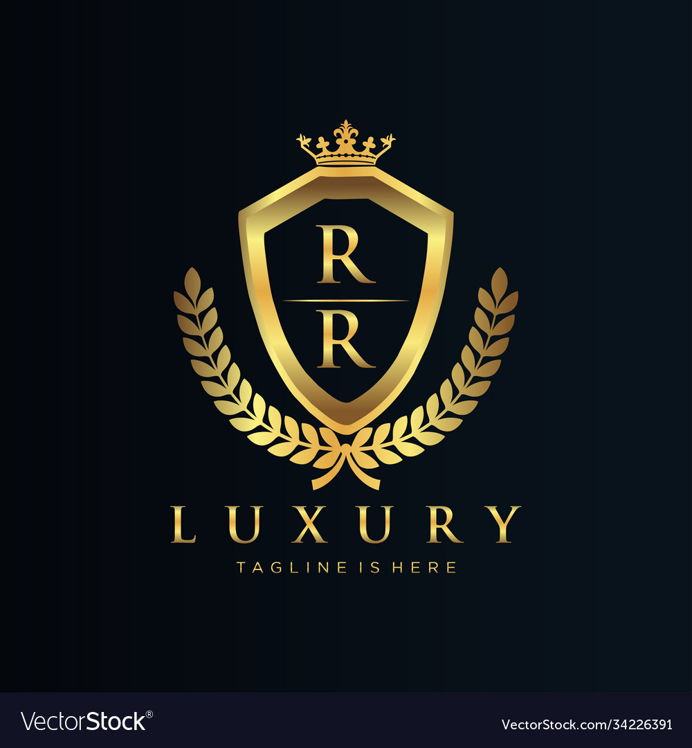 Rr Letter Initial With Royal Luxury Logo Template Vector Image