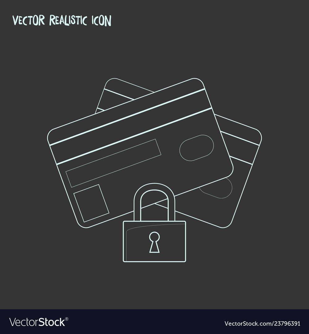 Secure payment icon line element vector image Secure payment icon line element