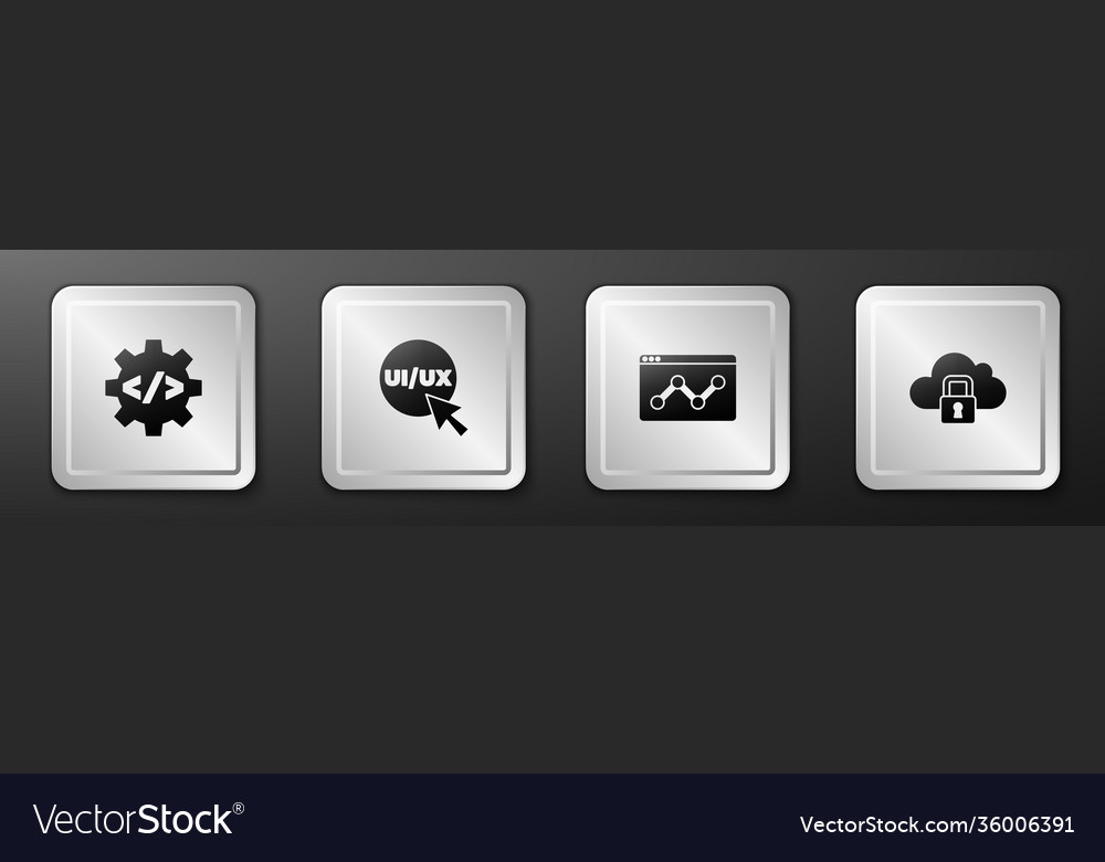 Set Frontend Entwicklung ui oder ux design vector image Set Frontend Entwicklung ui oder ux design