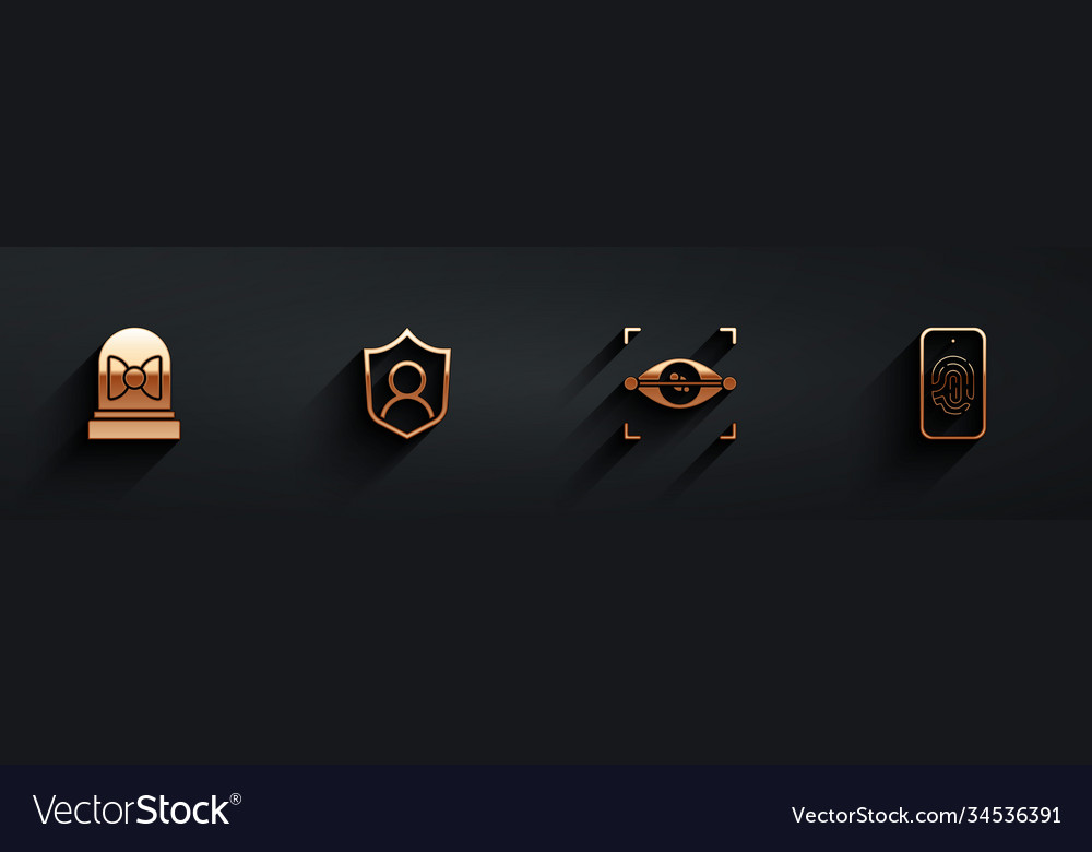 Set motion sensor user protection eye scan vector image Set motion sensor user protection eye scan
