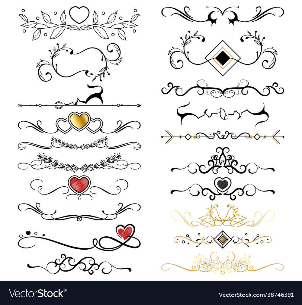 Seth selection various line ornaments elements