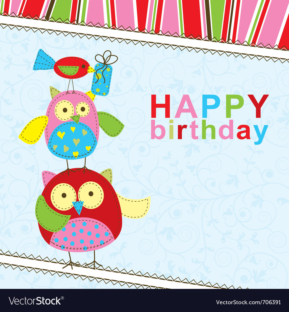  Template  birthday  greeting card  Royalty Free  Vector Image