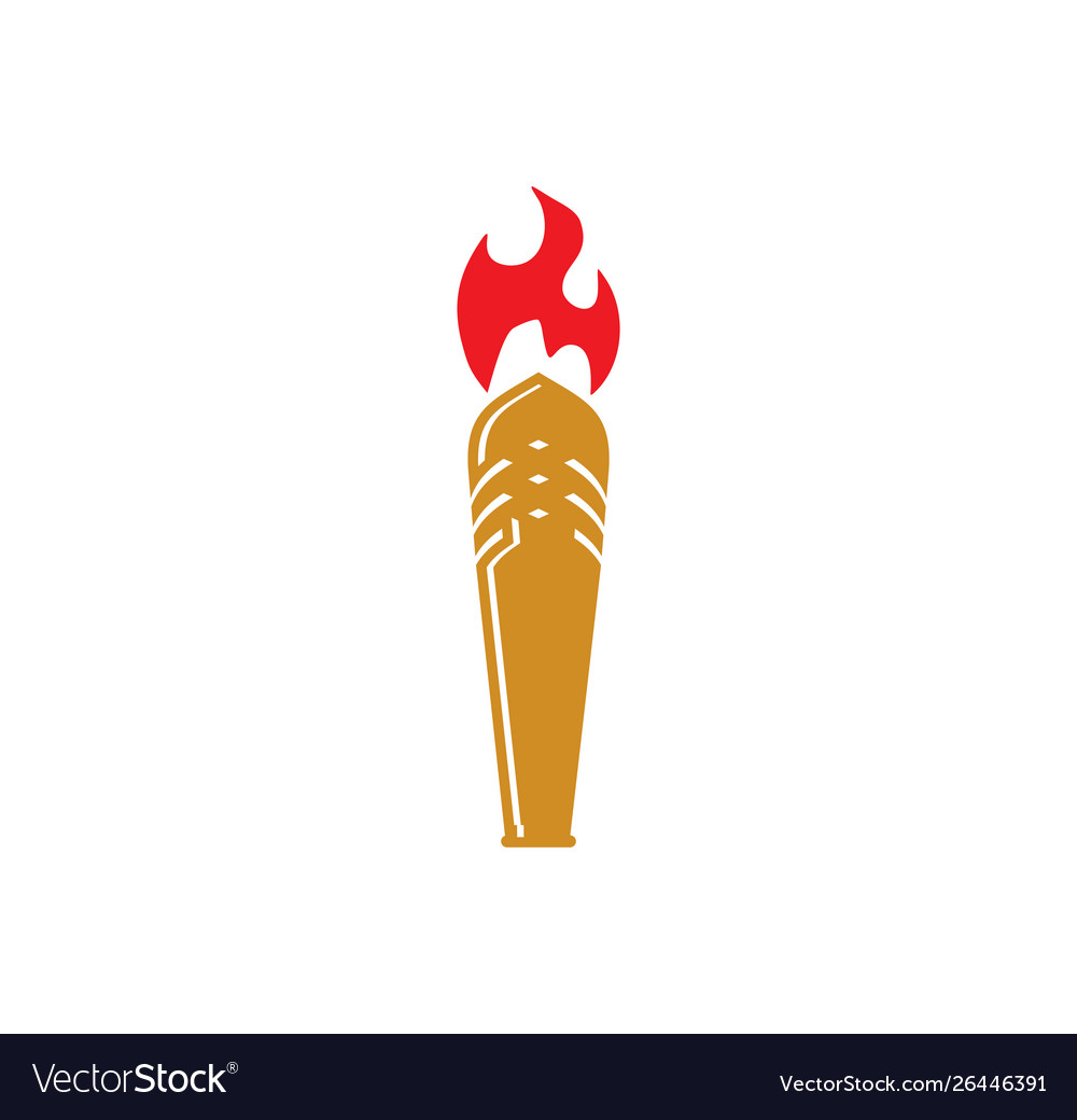 Torch icon on background for graphic and web vector image Torch icon on background for graphic and web