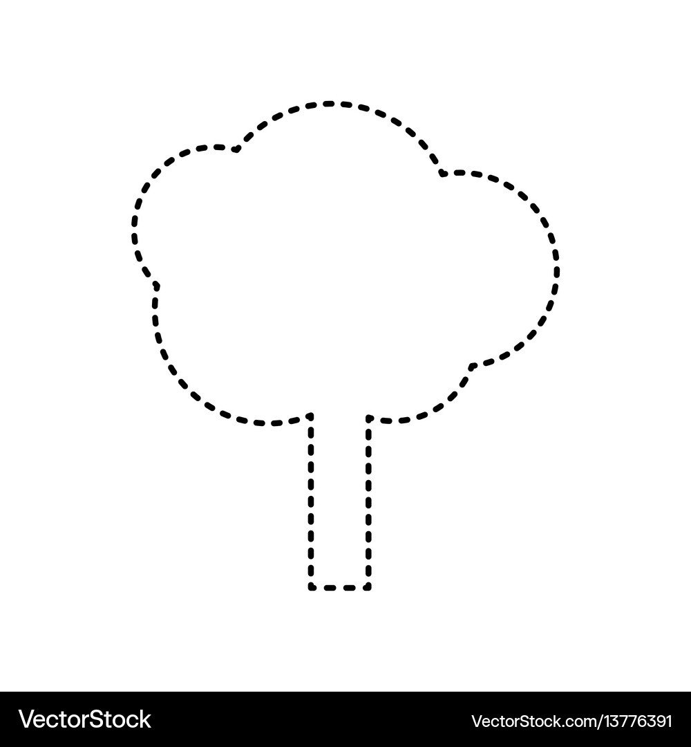 Tree sign black dashed icon Royalty Free Vector Image
