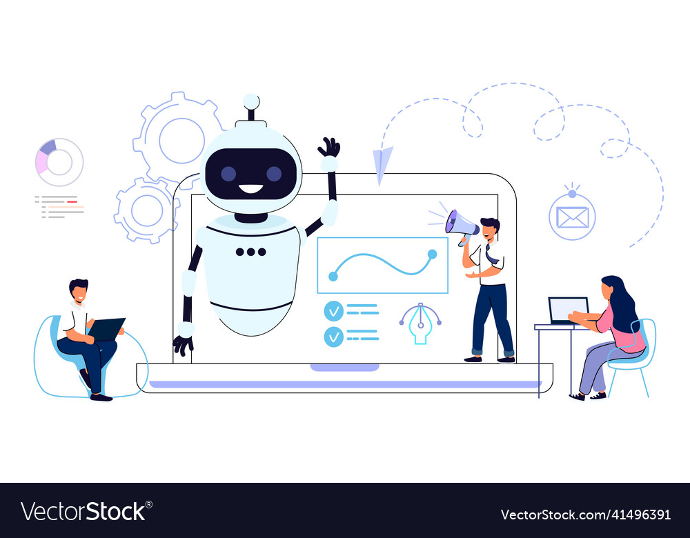 Workflow automation workforce organization vector image Workflow automation workforce organization