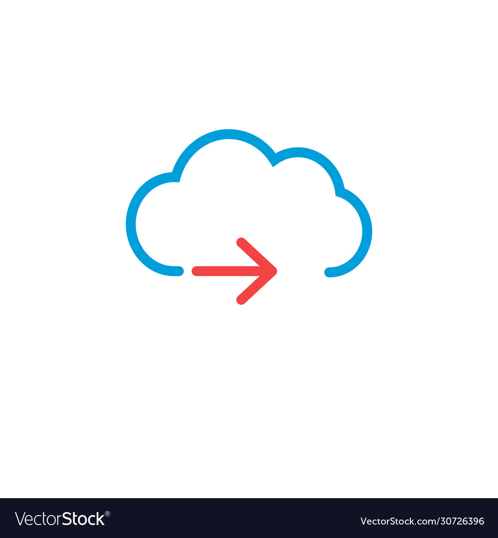 A minimalistic cloud icon with arrow