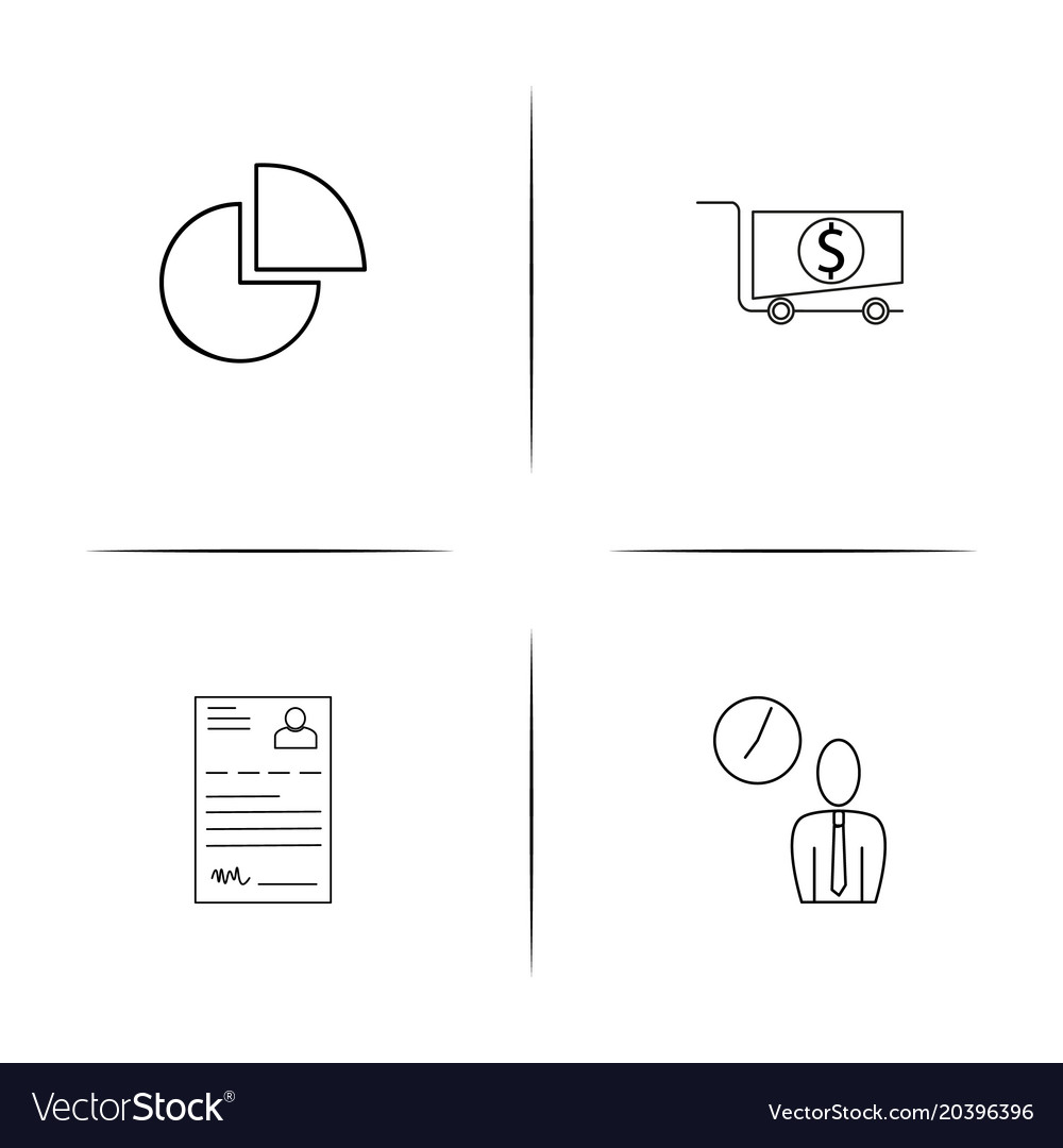 Business simple linear icon setsimple outline