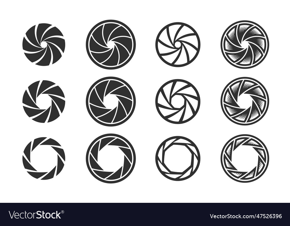Camera shutter symbol set